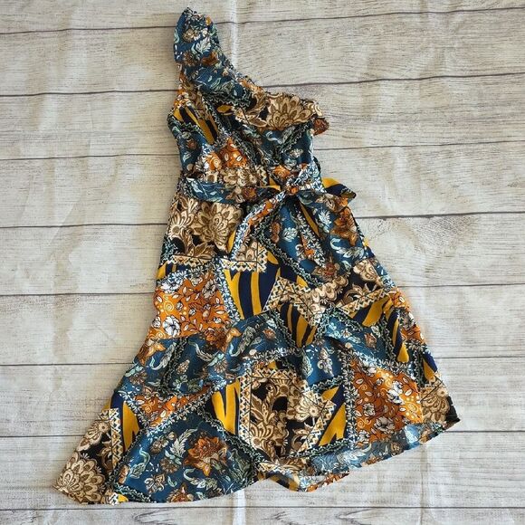 One-Shoulder Floral Print Dress - Picture 1 of 4